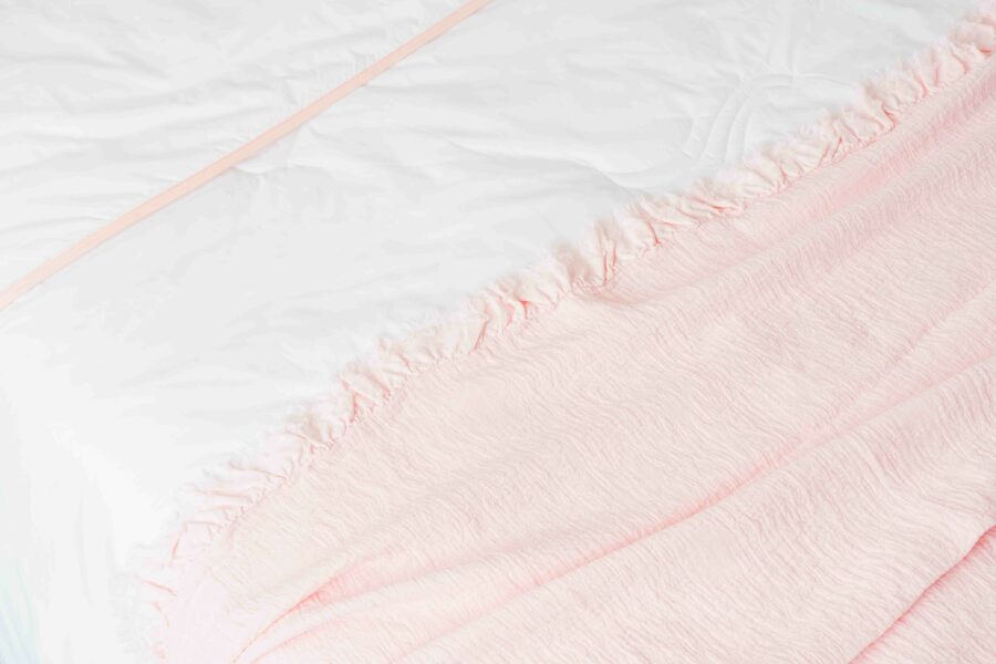 Tapa-pés SALVA em 100% algodão e folho em algodão gaze rosa