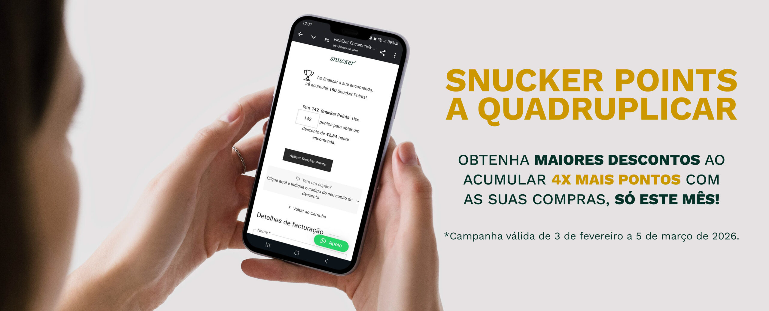 pontos a quadruplicar nas encomendas