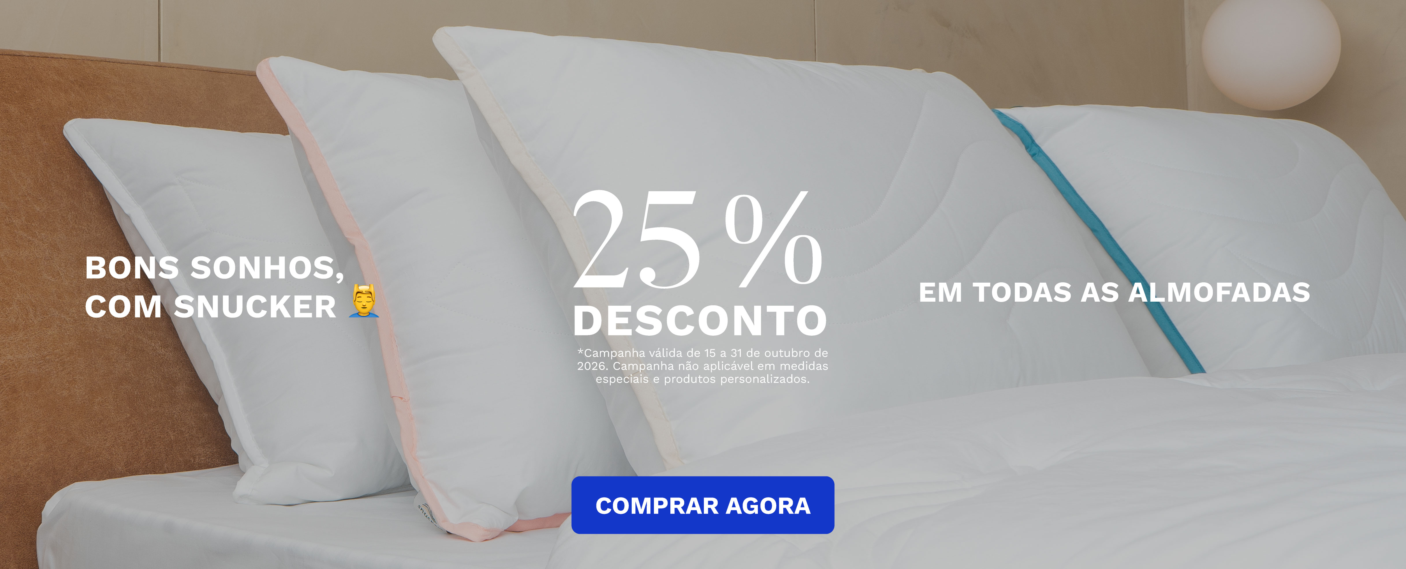 cama com almofadas gama alfazema com 25% de desconto em todas as almofadas